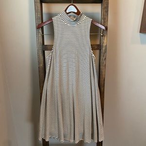 Black and white striped dress